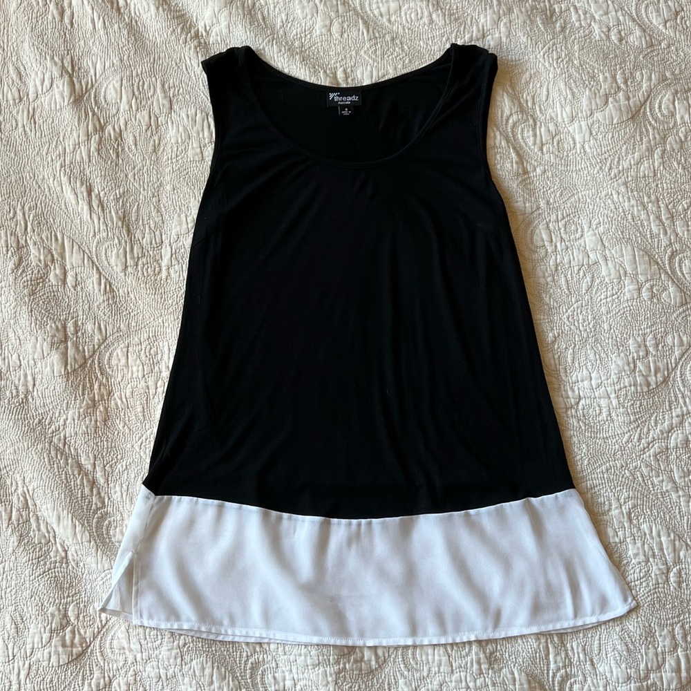 THREADZ AUSTRALIA Black & White Sleeveless Tunic